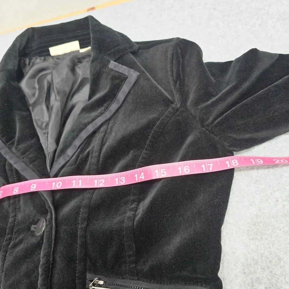 DKNY Velvet Jacket Black XS/S Petite Corporate Goth Dark Academia Office Grunge